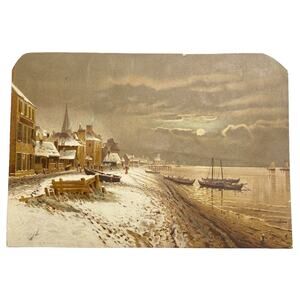 Vintage Smith Hald Lever De Lune Sea Lithograph Art Print